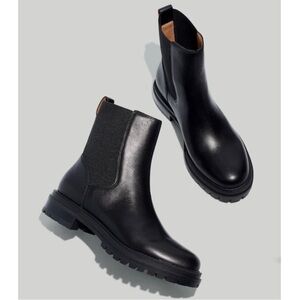 Madewell Lugsole The Bradley Black Leather Chelsea Boot NG669 Sz 7 - see photos